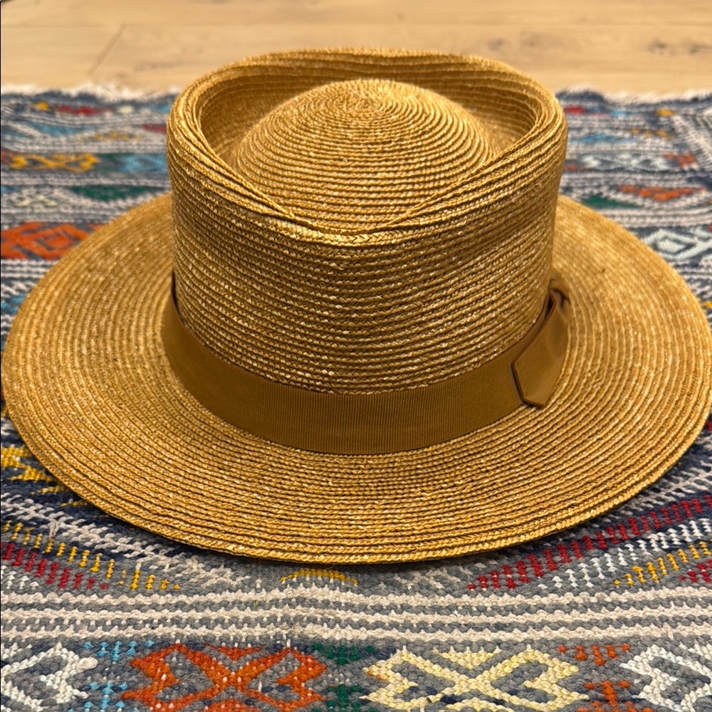 Stylish Gold straw woven Grooming Hat